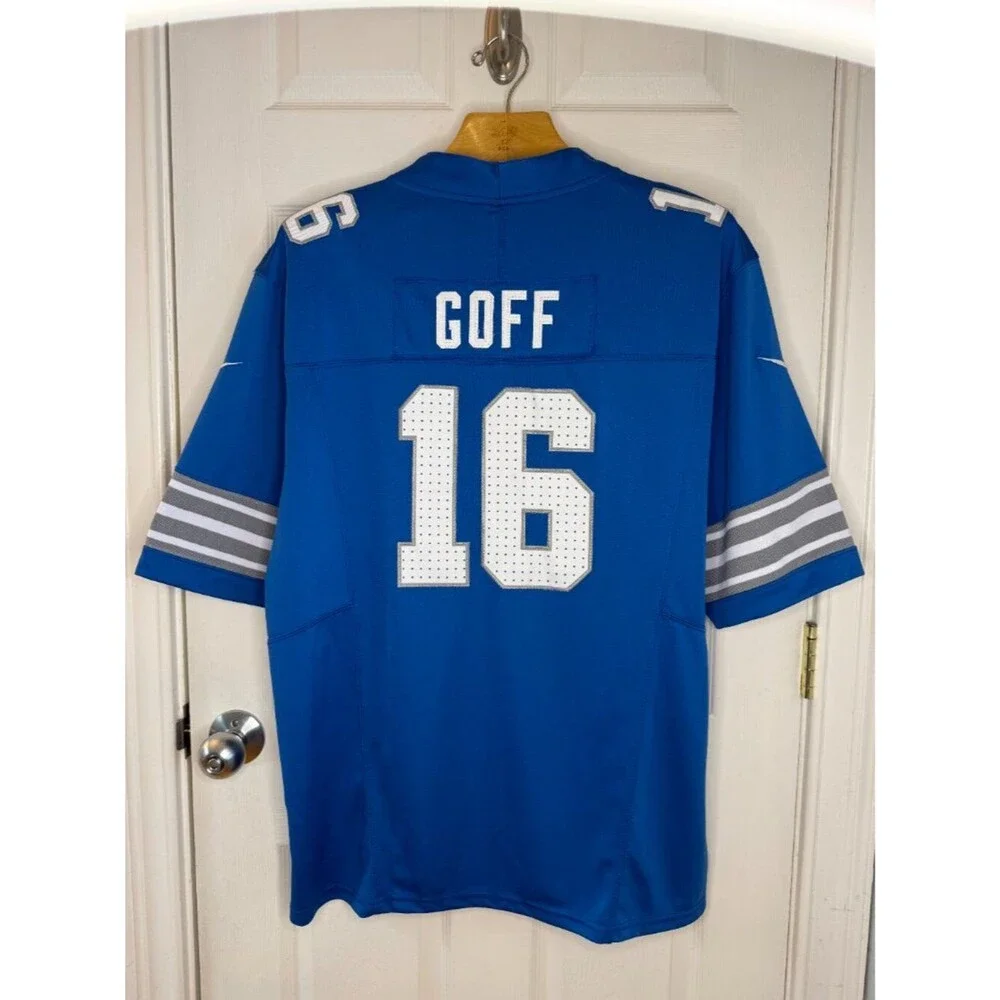 Jared Goff Detroit Lions #16 Nike Vapor FUSE Jersey Blue Gray White Size XXL